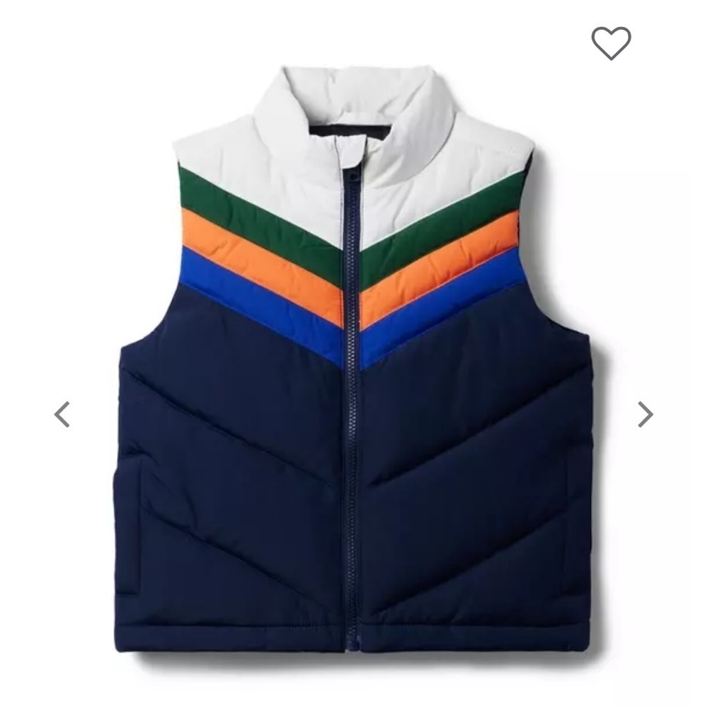 Janie And Jack Chevron Puffer Vest In Connor Navy Size 2t